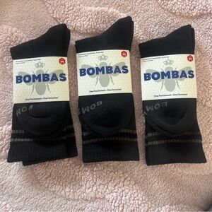 Bombas Black Athletic Crew Socks - 3 pairs